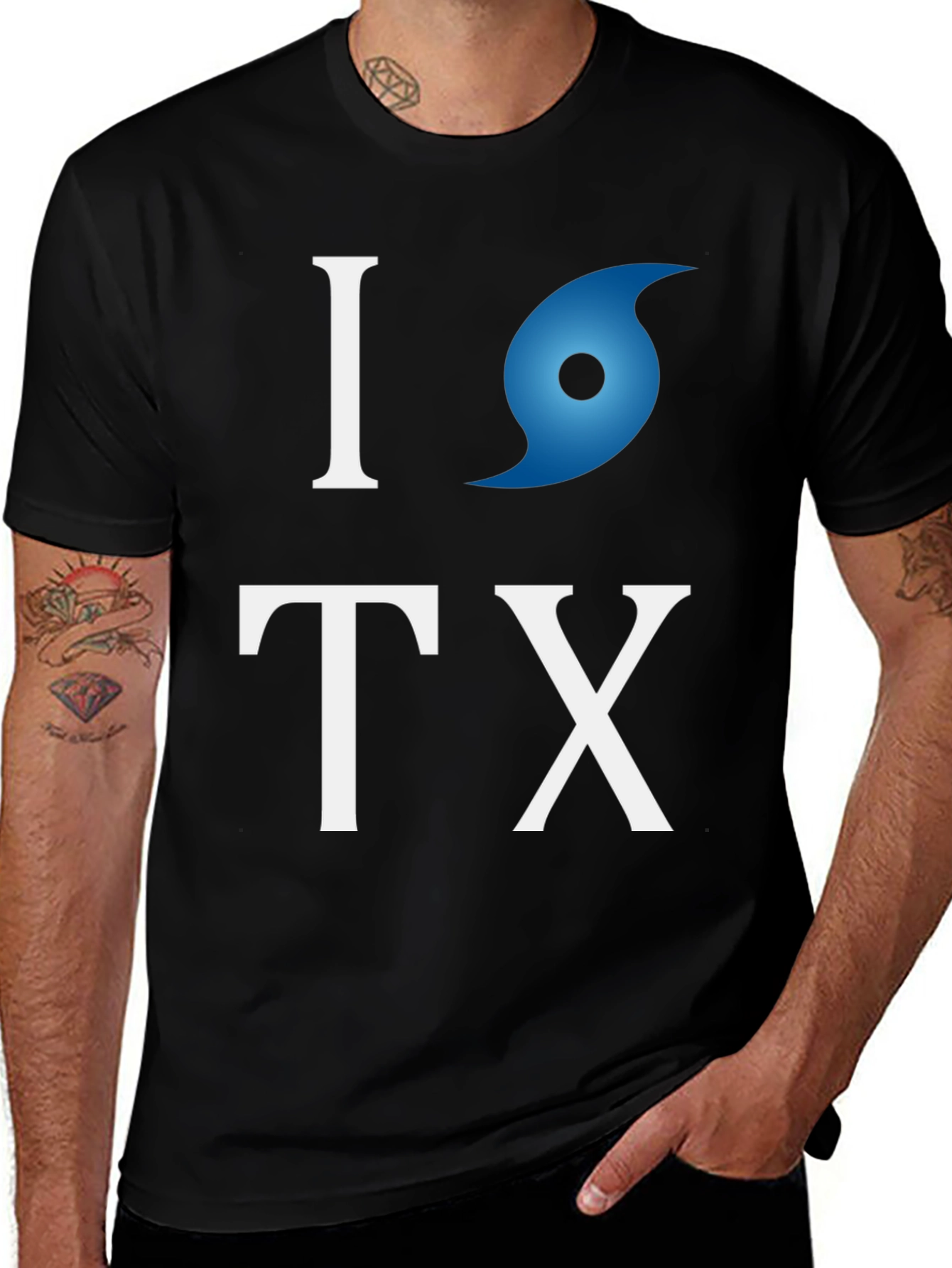 Camiseta I love Texas con huracán