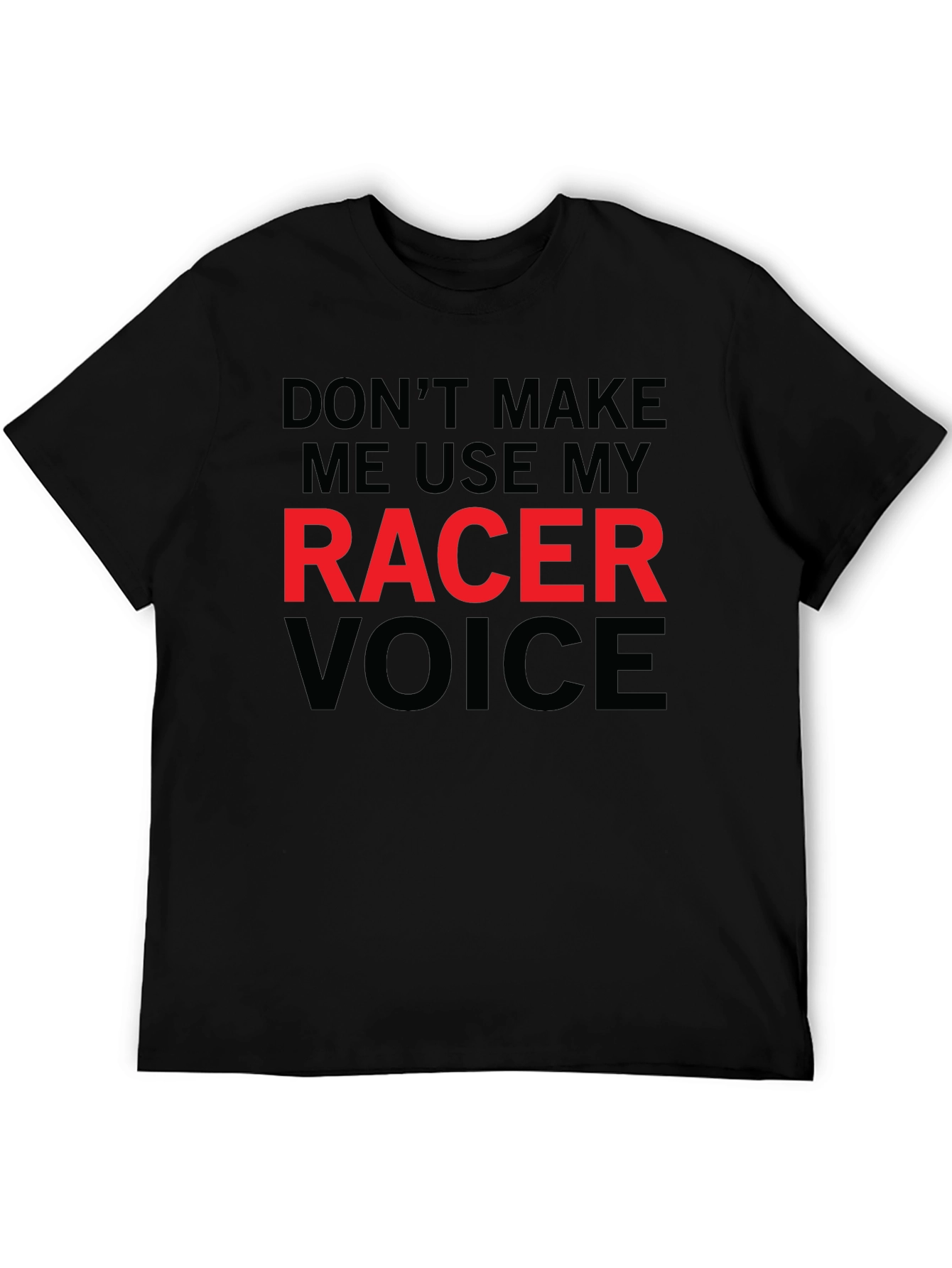 Camiseta Negra Racer Voice: Divertida y Original