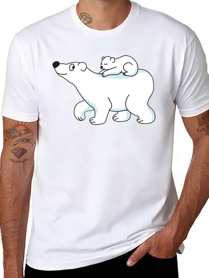 Camiseta Negra con Diseño de Oso Polar y Osezno