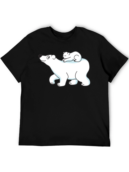 Camiseta Negra con Diseño de Oso Polar y Osezno