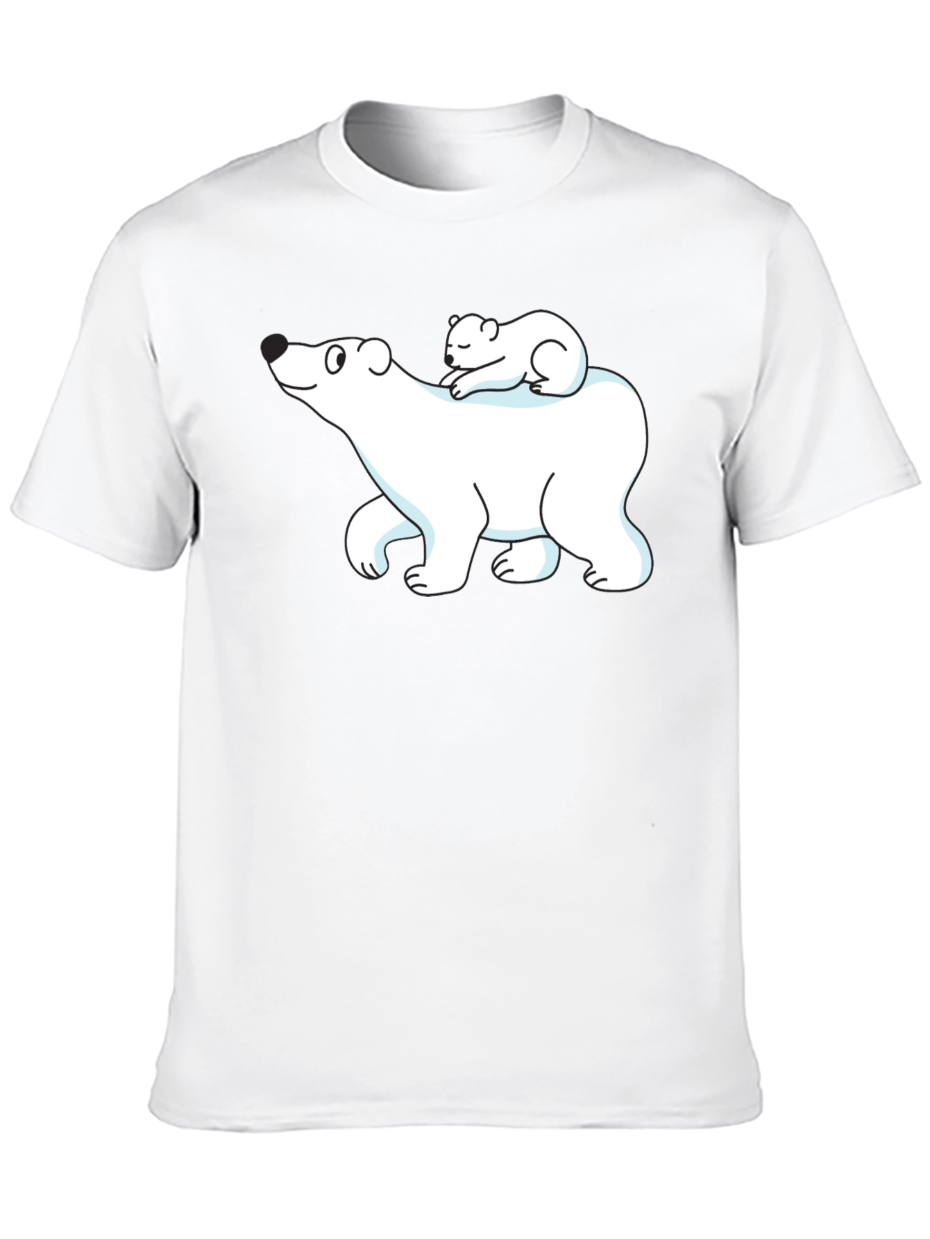 Camiseta Negra con Diseño de Oso Polar y Osezno