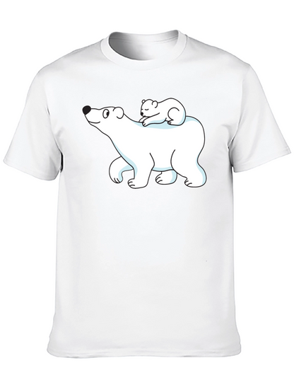 Camiseta Negra con Diseño de Oso Polar y Osezno