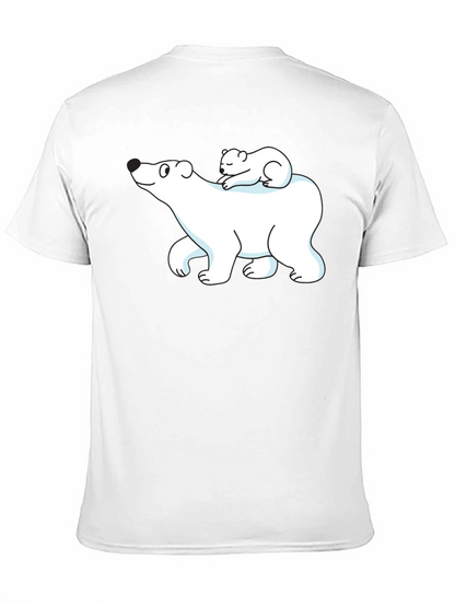 Camiseta Negra con Diseño de Oso Polar y Osezno