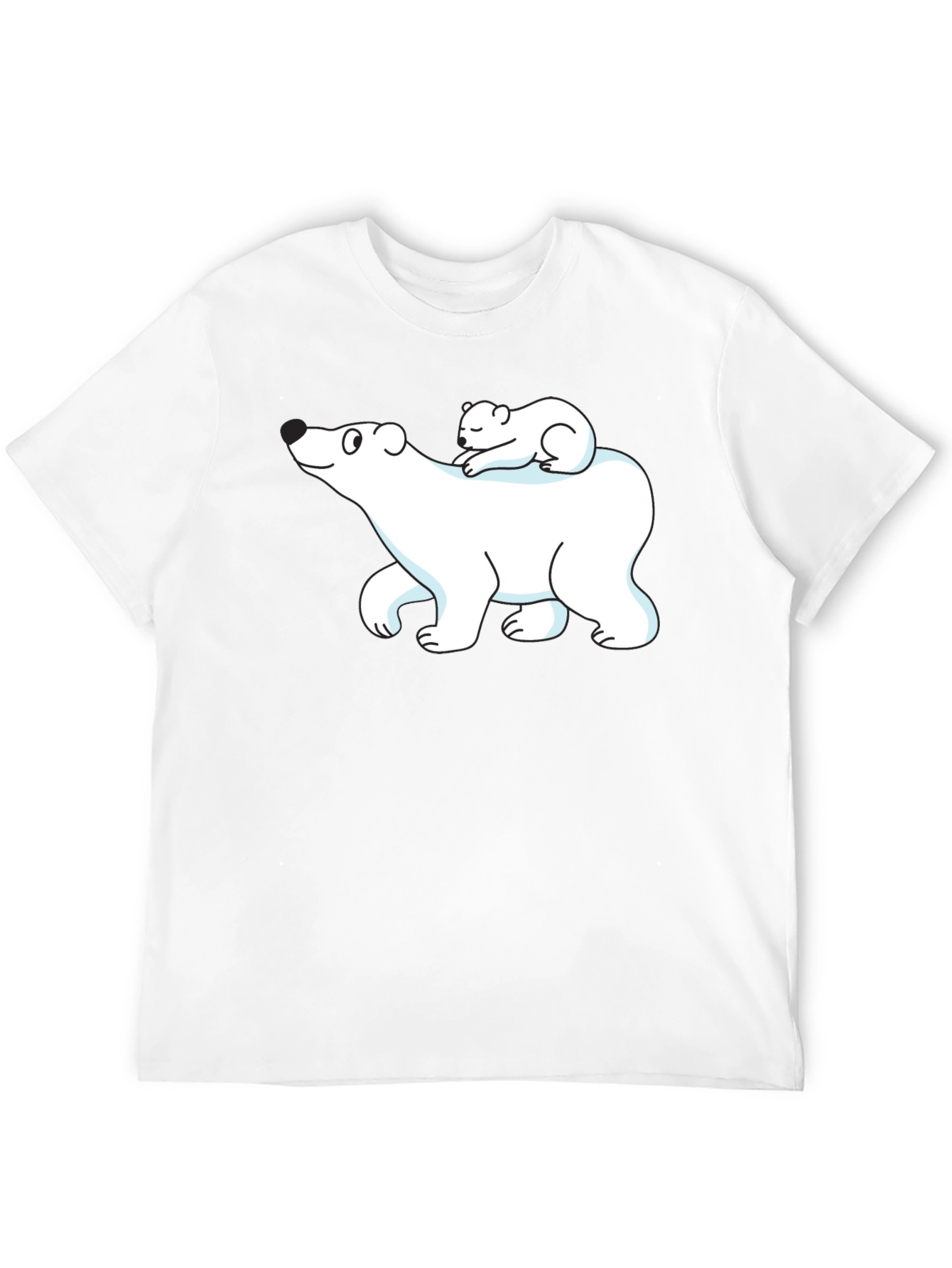 Camiseta Negra con Diseño de Oso Polar y Osezno