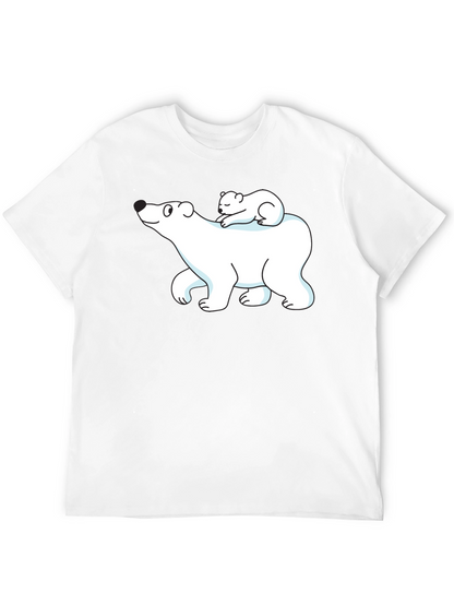 Camiseta Negra con Diseño de Oso Polar y Osezno