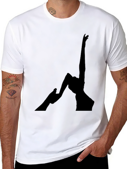 Camiseta Negra con Silueta Abstracta