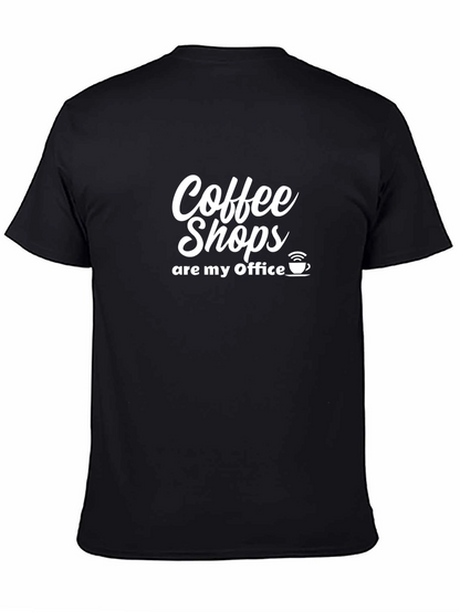 Camiseta Negra Coffee Shops are my Office