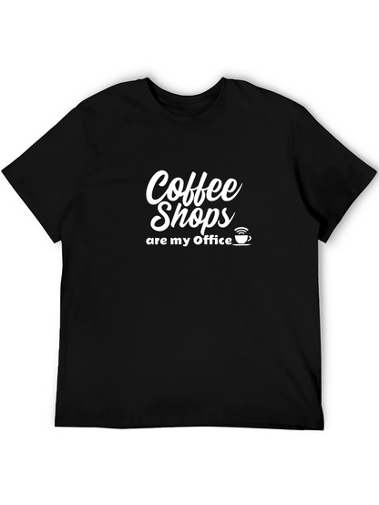 Camiseta Negra Coffee Shops are my Office