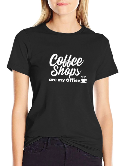 Camiseta Negra Coffee Shops are my Office