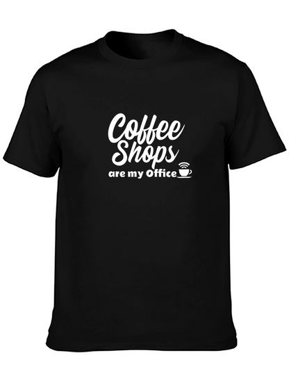 Camiseta Negra Coffee Shops are my Office