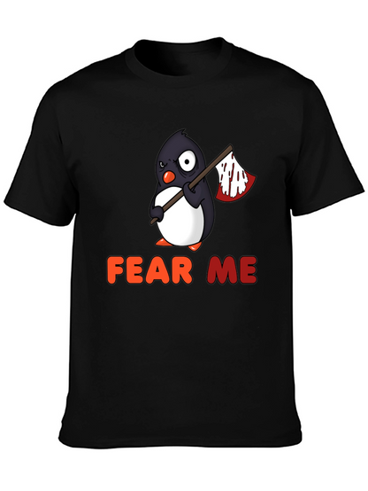 Camiseta Negra con Pingüino Aterrador