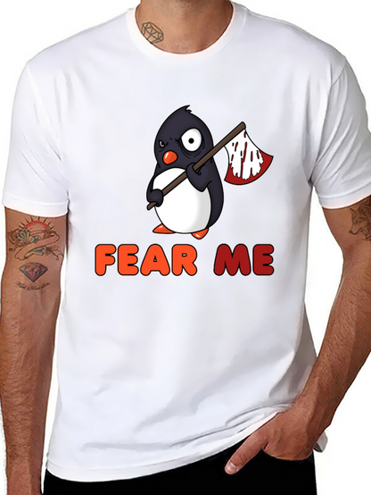 Camiseta Negra con Pingüino Aterrador