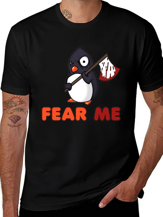 Camiseta Negra con Pingüino Aterrador