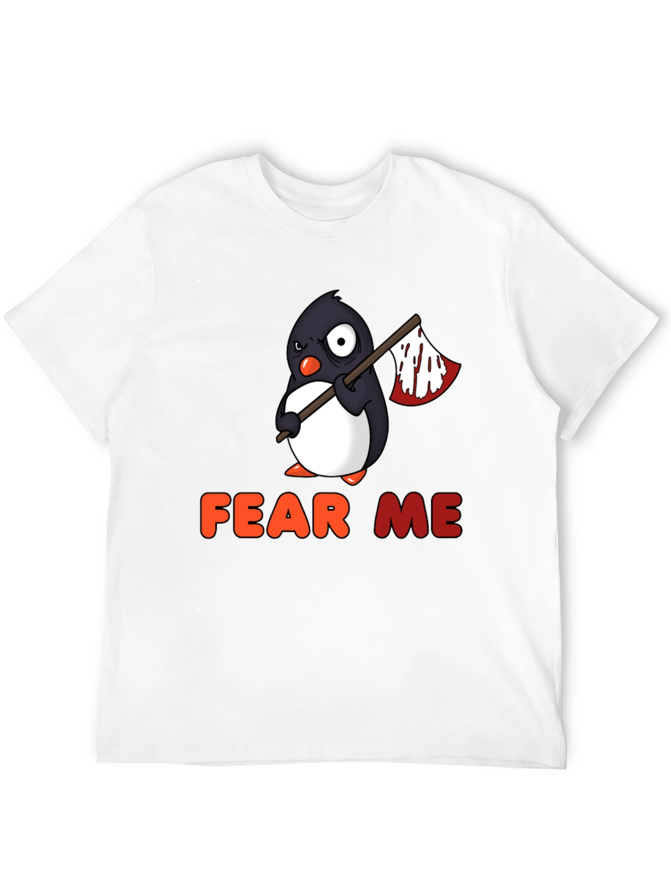 Camiseta Negra con Pingüino Aterrador