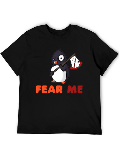 Camiseta Negra con Pingüino Aterrador
