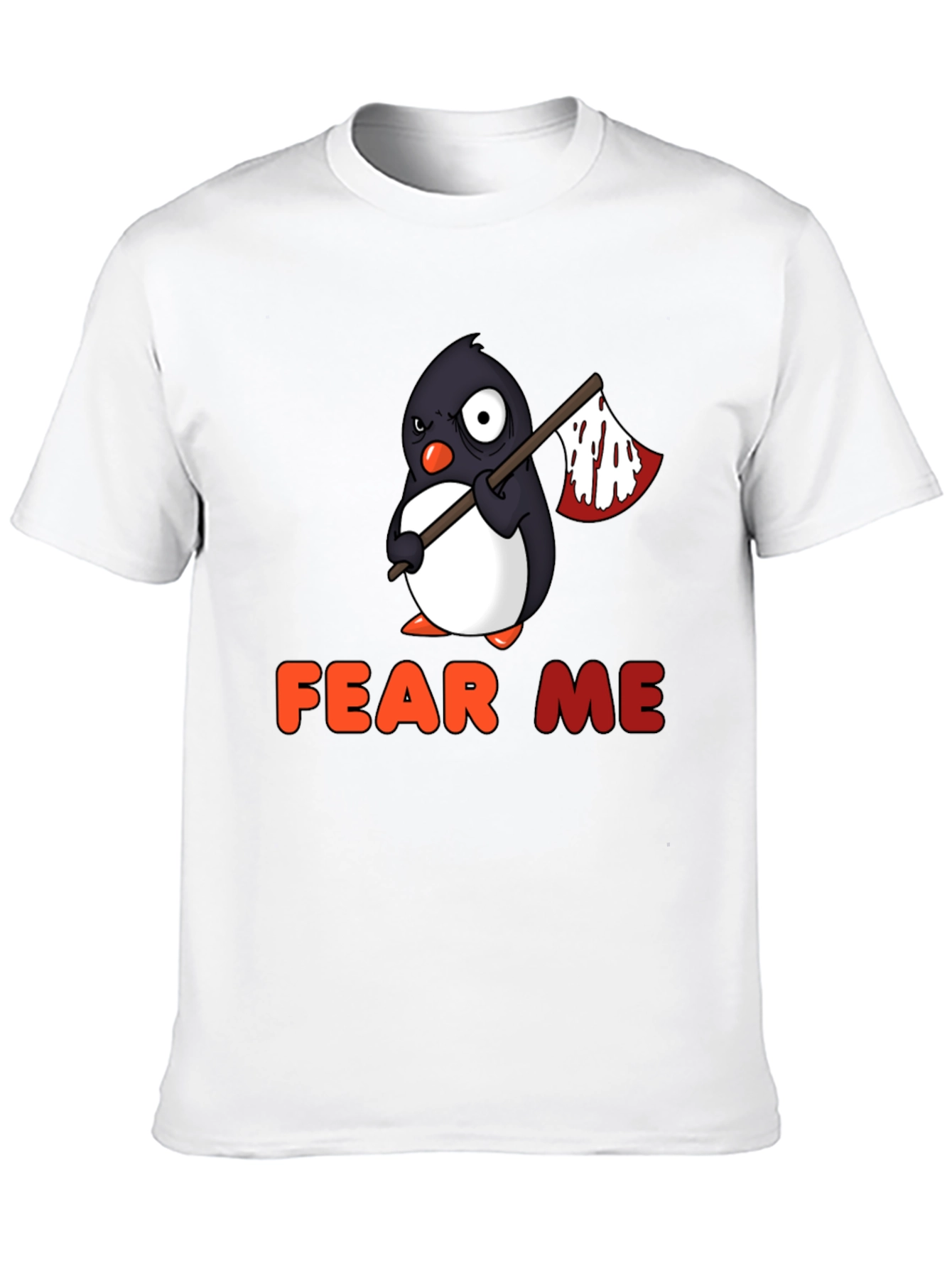 Camiseta Negra con Pingüino Aterrador