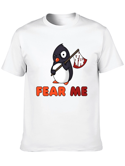Camiseta Negra con Pingüino Aterrador