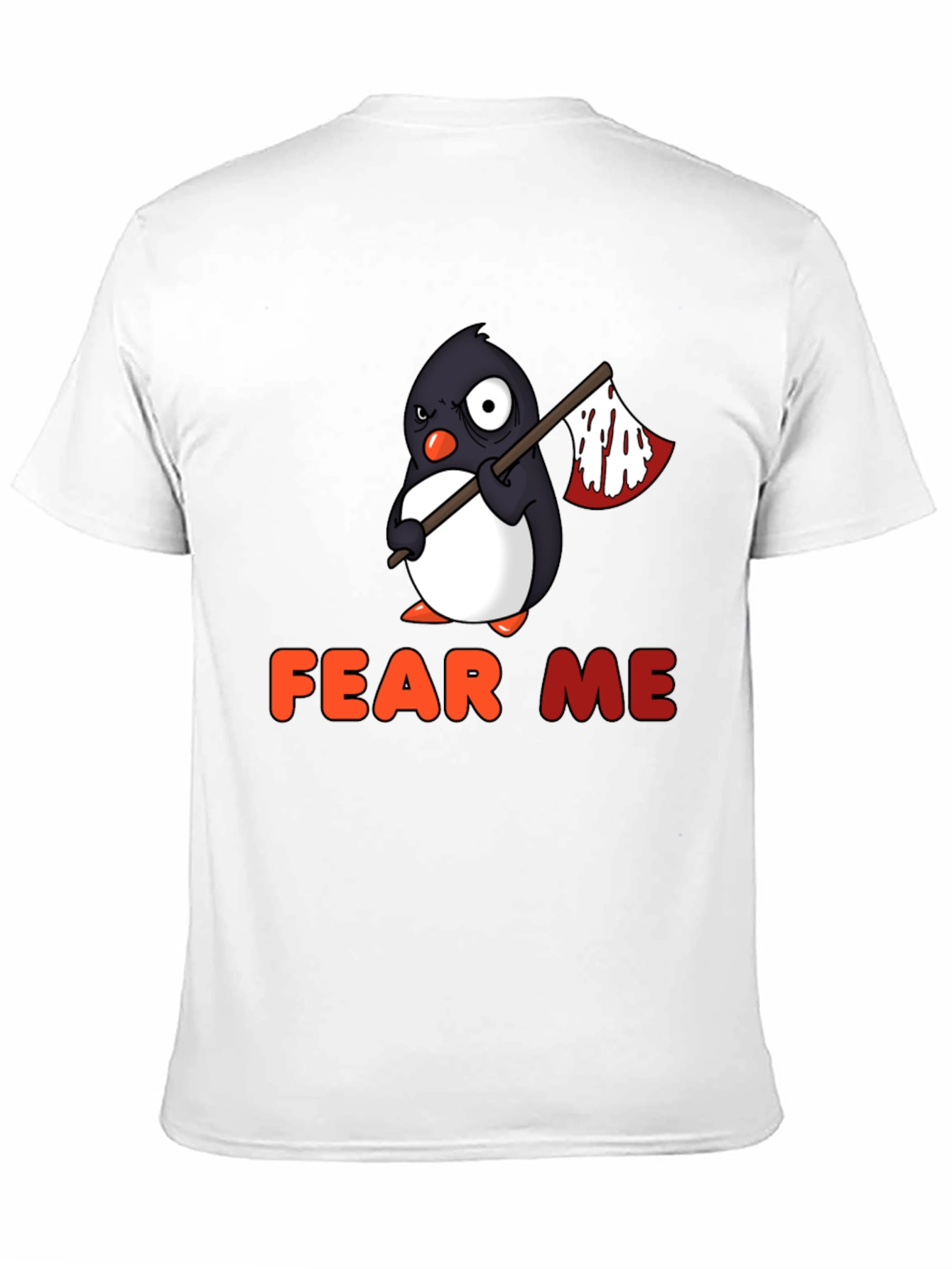 Camiseta Negra con Pingüino Aterrador
