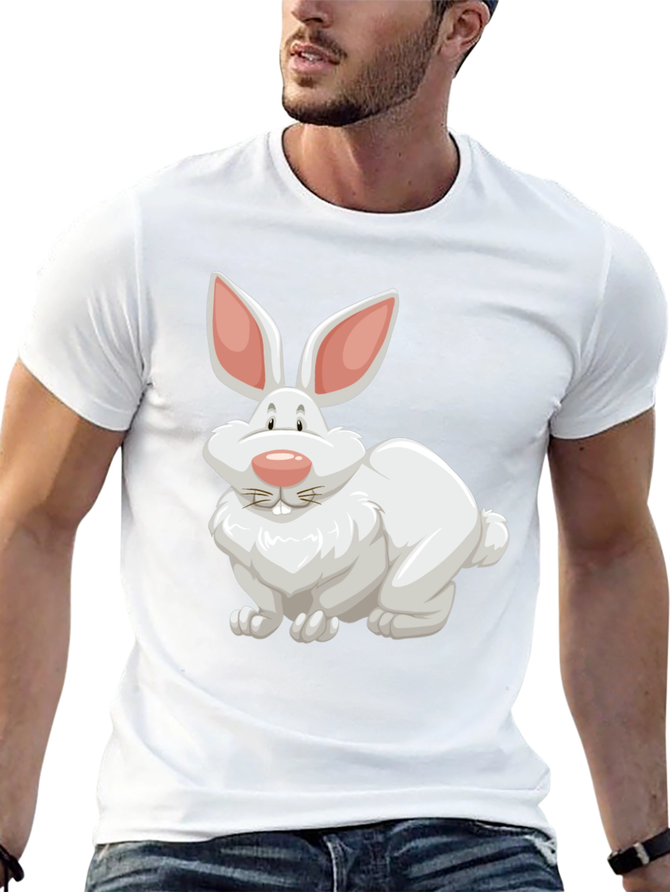 Camiseta Conejo Blanco - Estilo Casual y Divertido