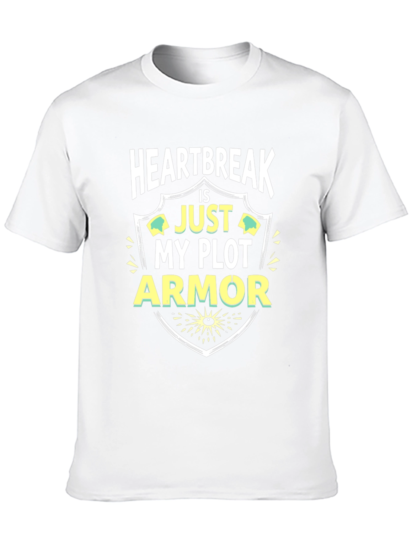 Camiseta Negra: Heartbreak is Just My Plot Armor
