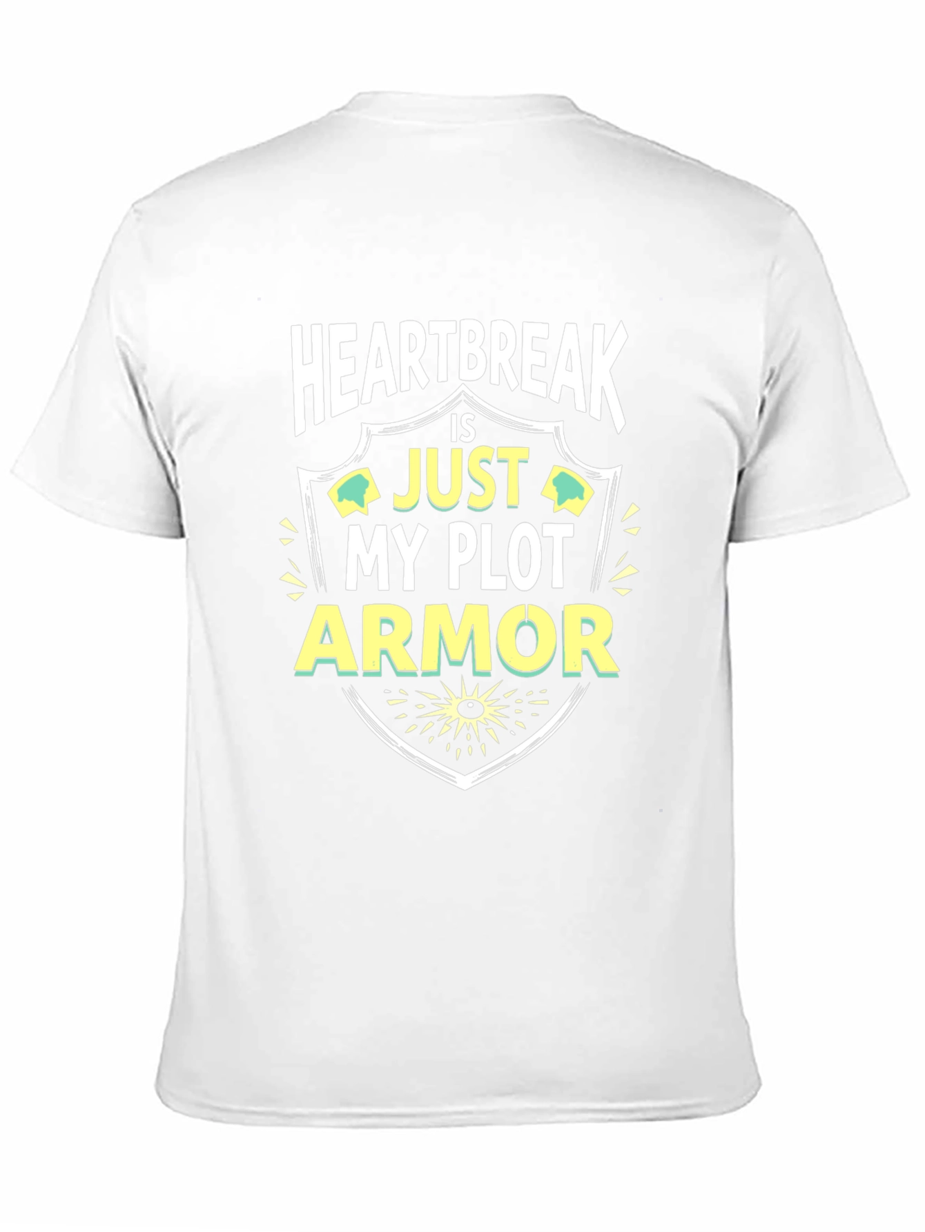 Camiseta Negra: Heartbreak is Just My Plot Armor