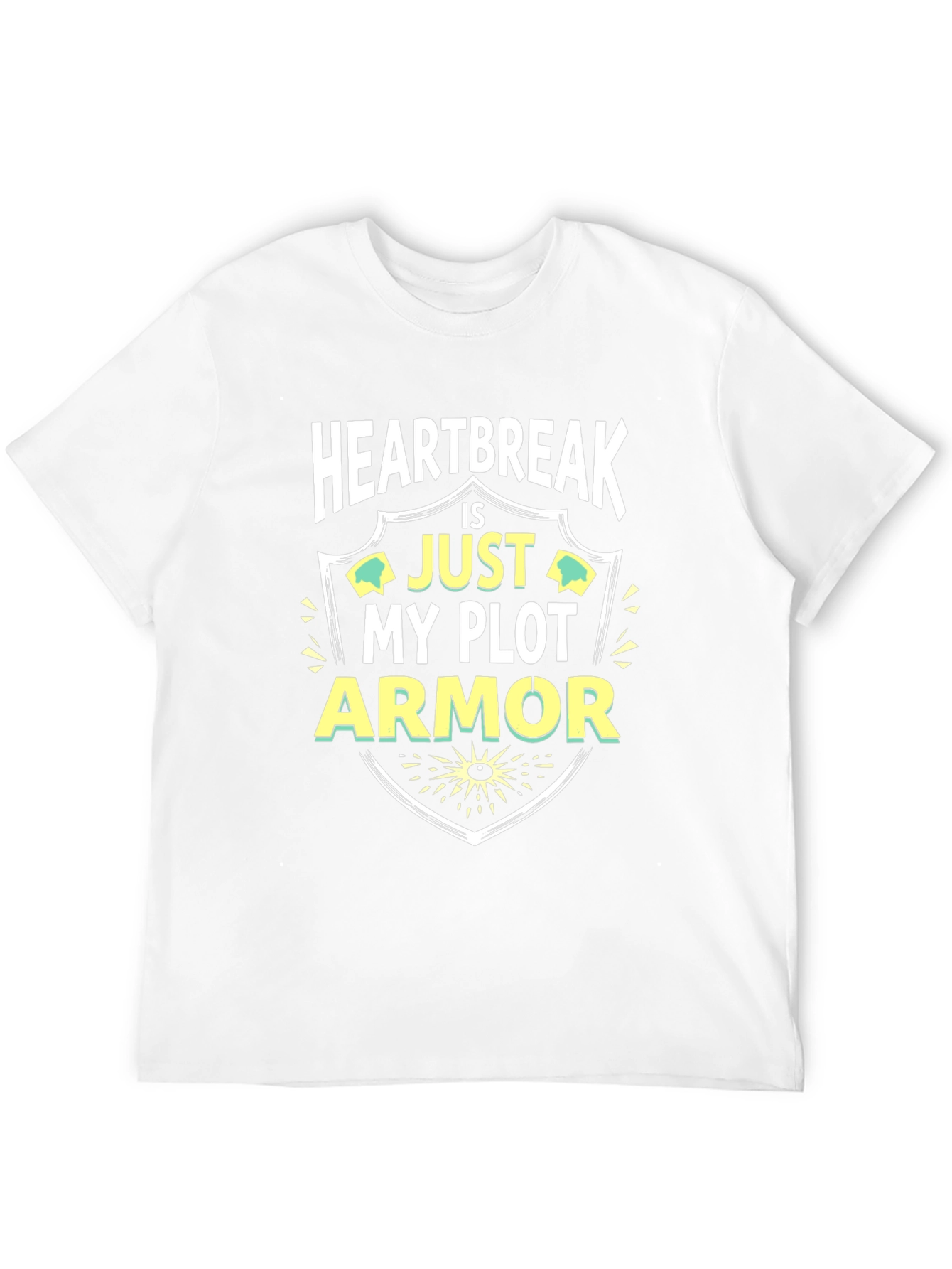 Camiseta Negra: Heartbreak is Just My Plot Armor