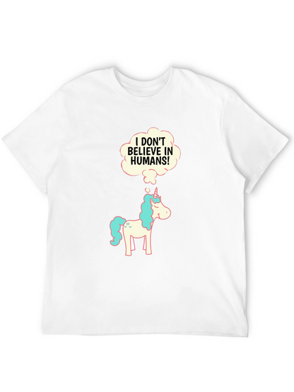 Camiseta Negra con Unicornio Escéptico