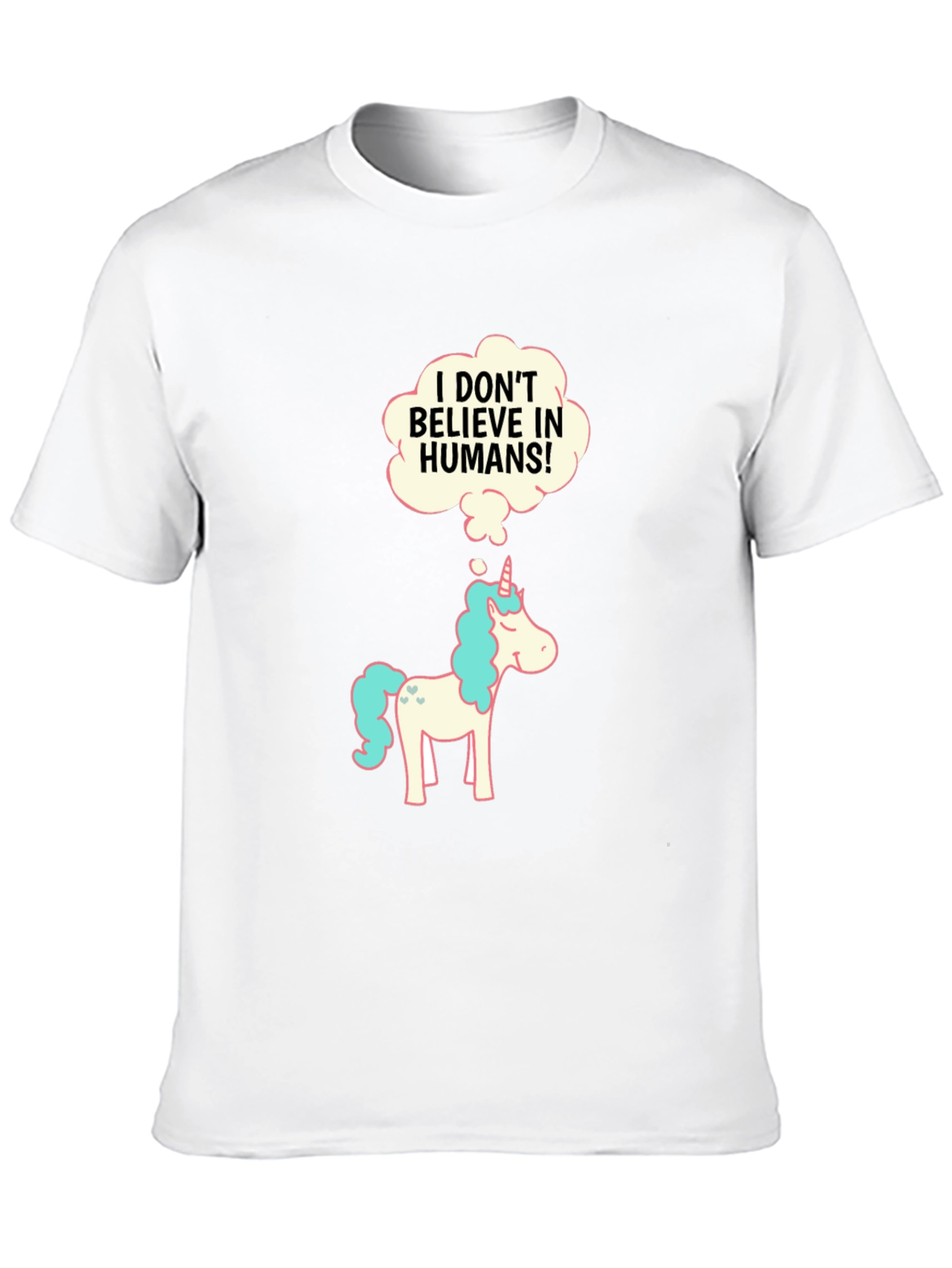 Camiseta Negra con Unicornio Escéptico