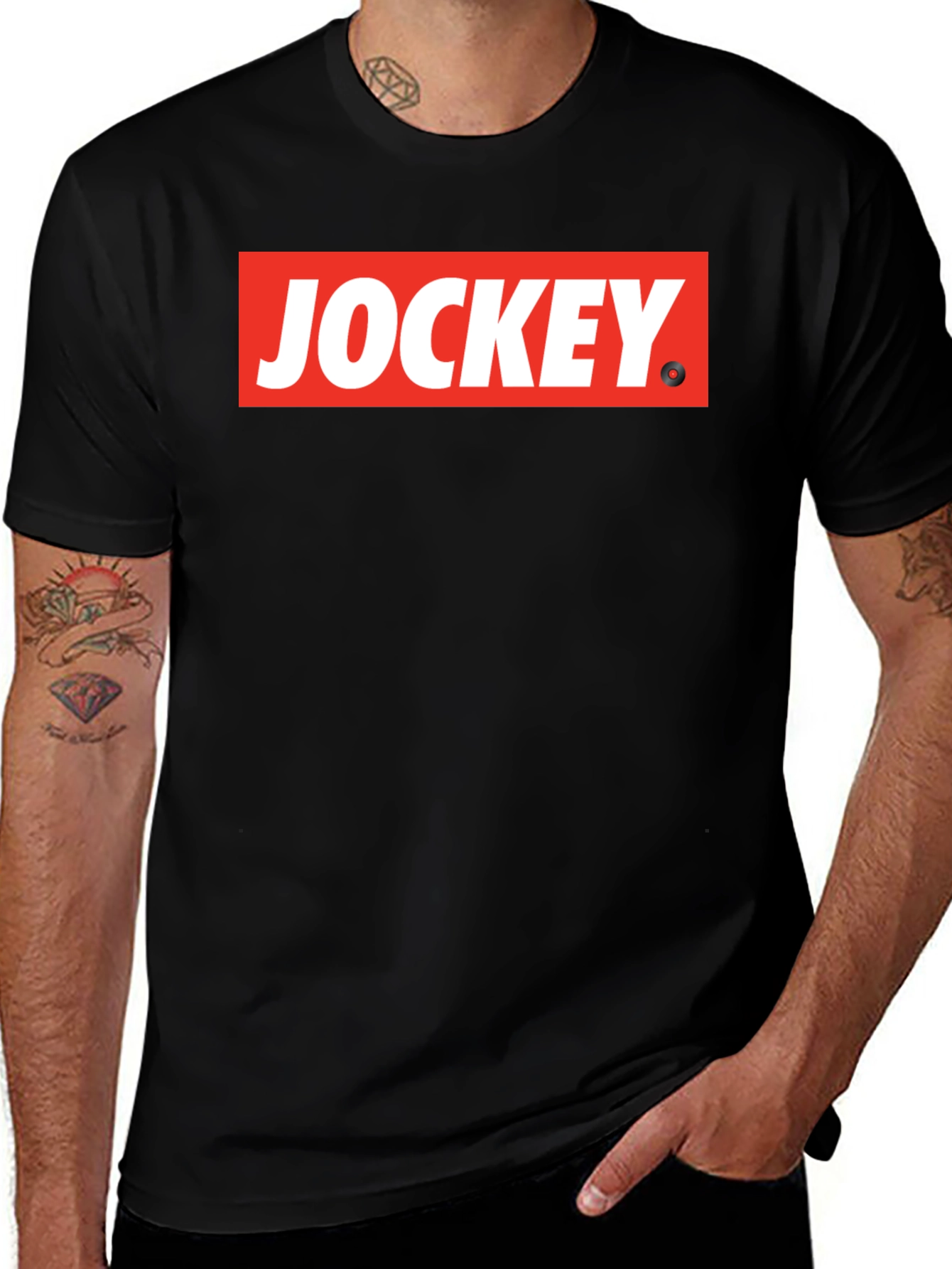 Camiseta Negra Jockey Estilo Urbano