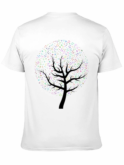 Camiseta Negra con Diseño de Árbol Musical