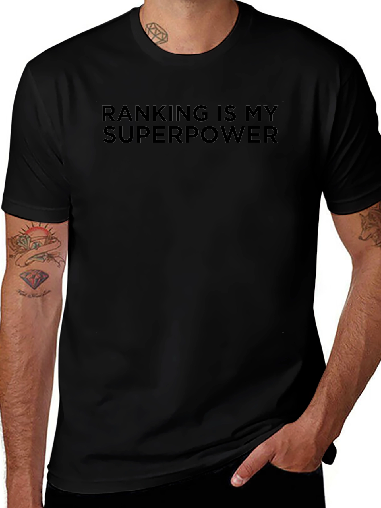 Camiseta Negra: Mi Superpoder es el Ranking
