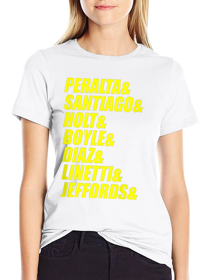 Camiseta Negra Nombres Brooklyn Nine-Nine
