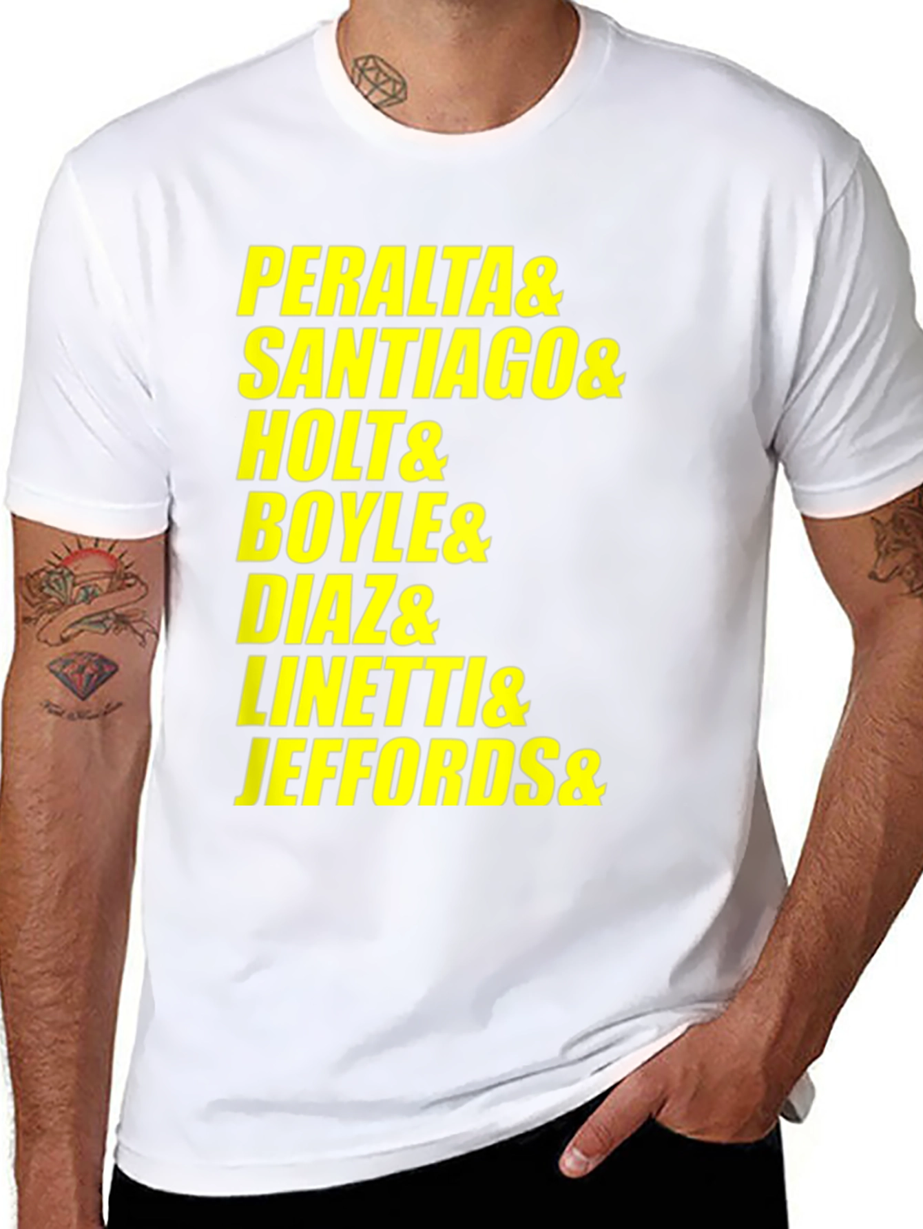 Camiseta Negra Nombres Brooklyn Nine-Nine