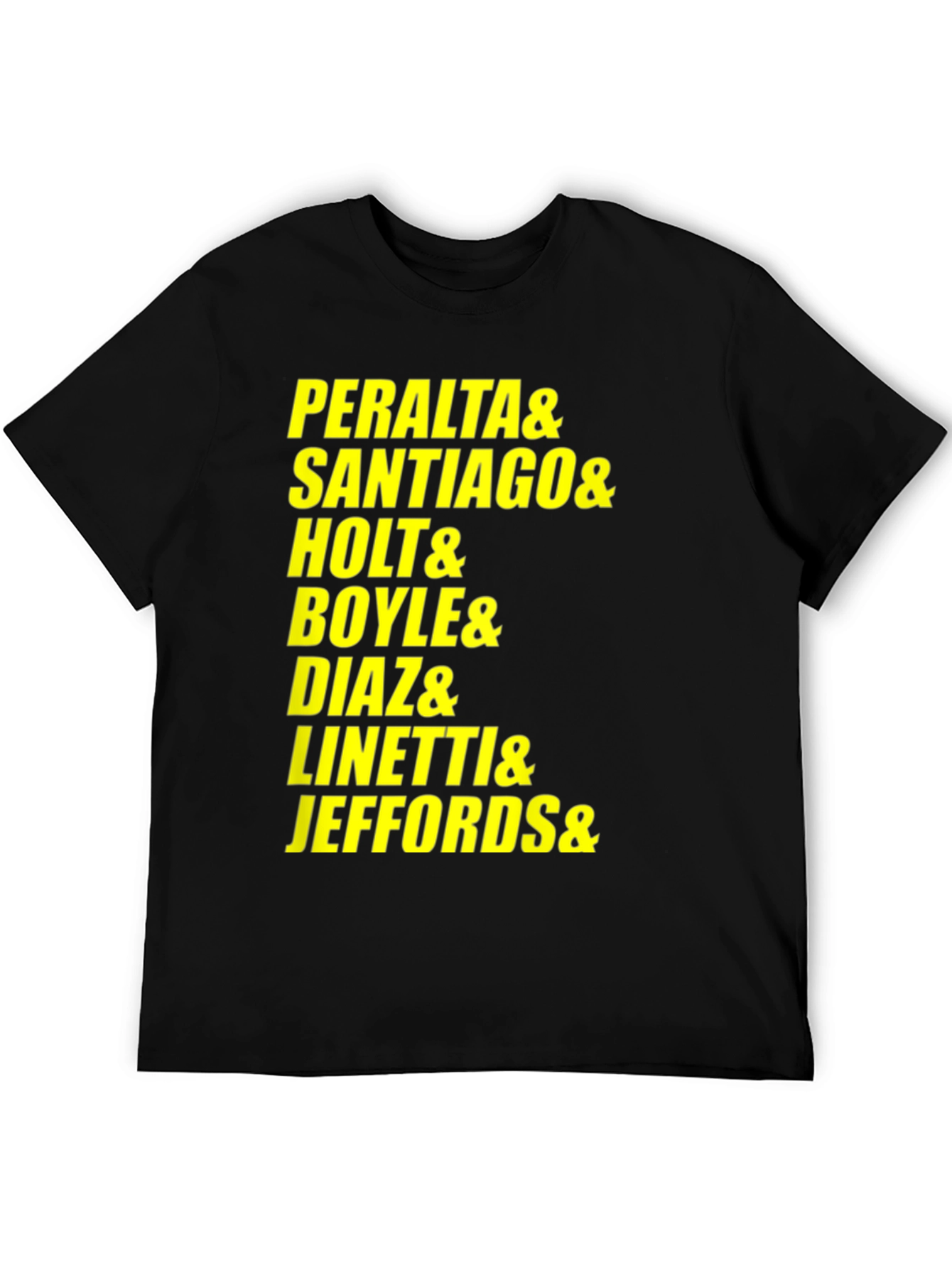 Camiseta Negra Nombres Brooklyn Nine-Nine