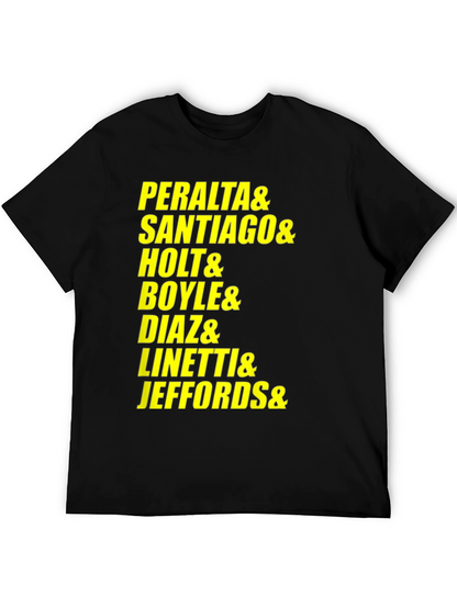 Camiseta Negra Nombres Brooklyn Nine-Nine
