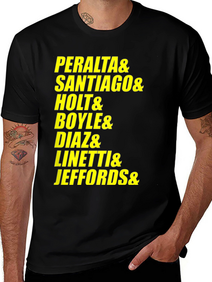 Camiseta Negra Nombres Brooklyn Nine-Nine