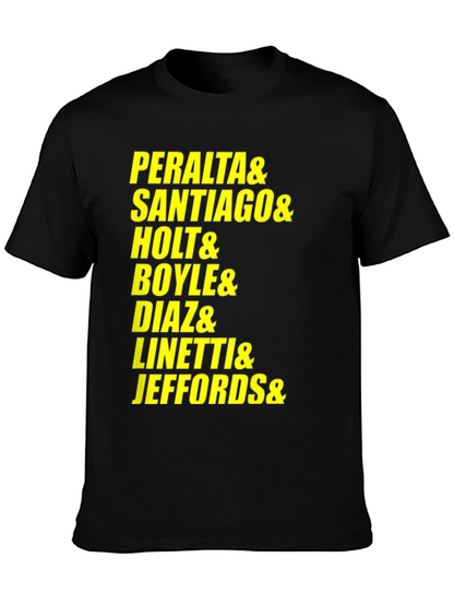 Camiseta Negra Nombres Brooklyn Nine-Nine