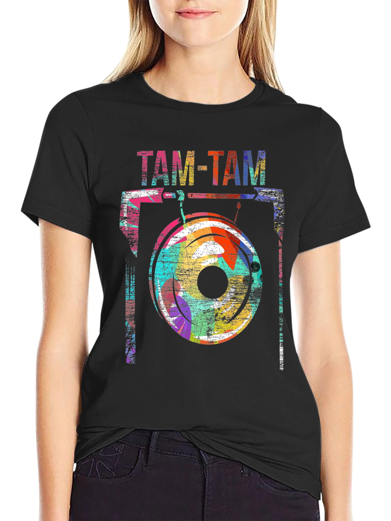 Camiseta Negra Tam-Tam Diseño Artístico