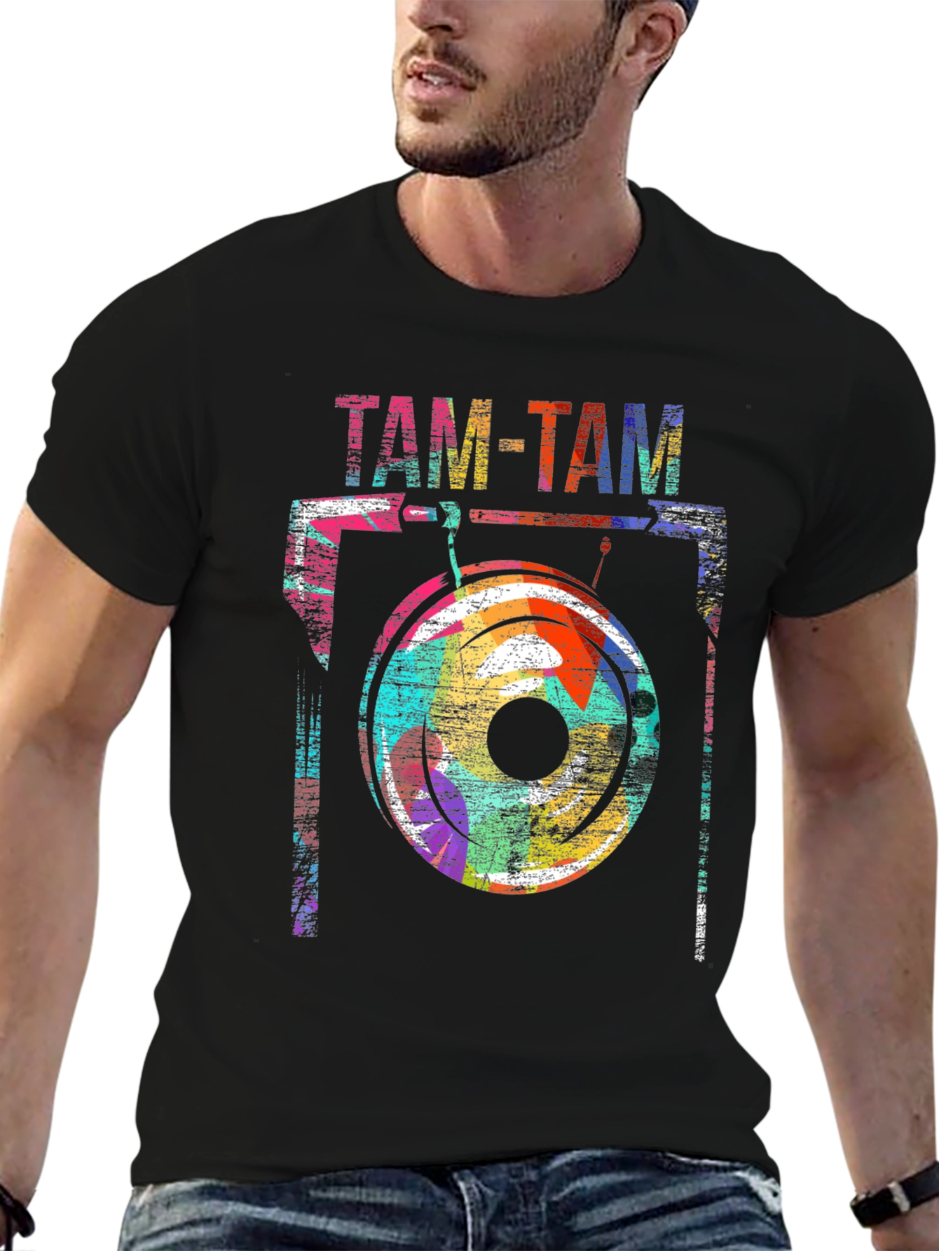 Camiseta Negra Tam-Tam Diseño Artístico