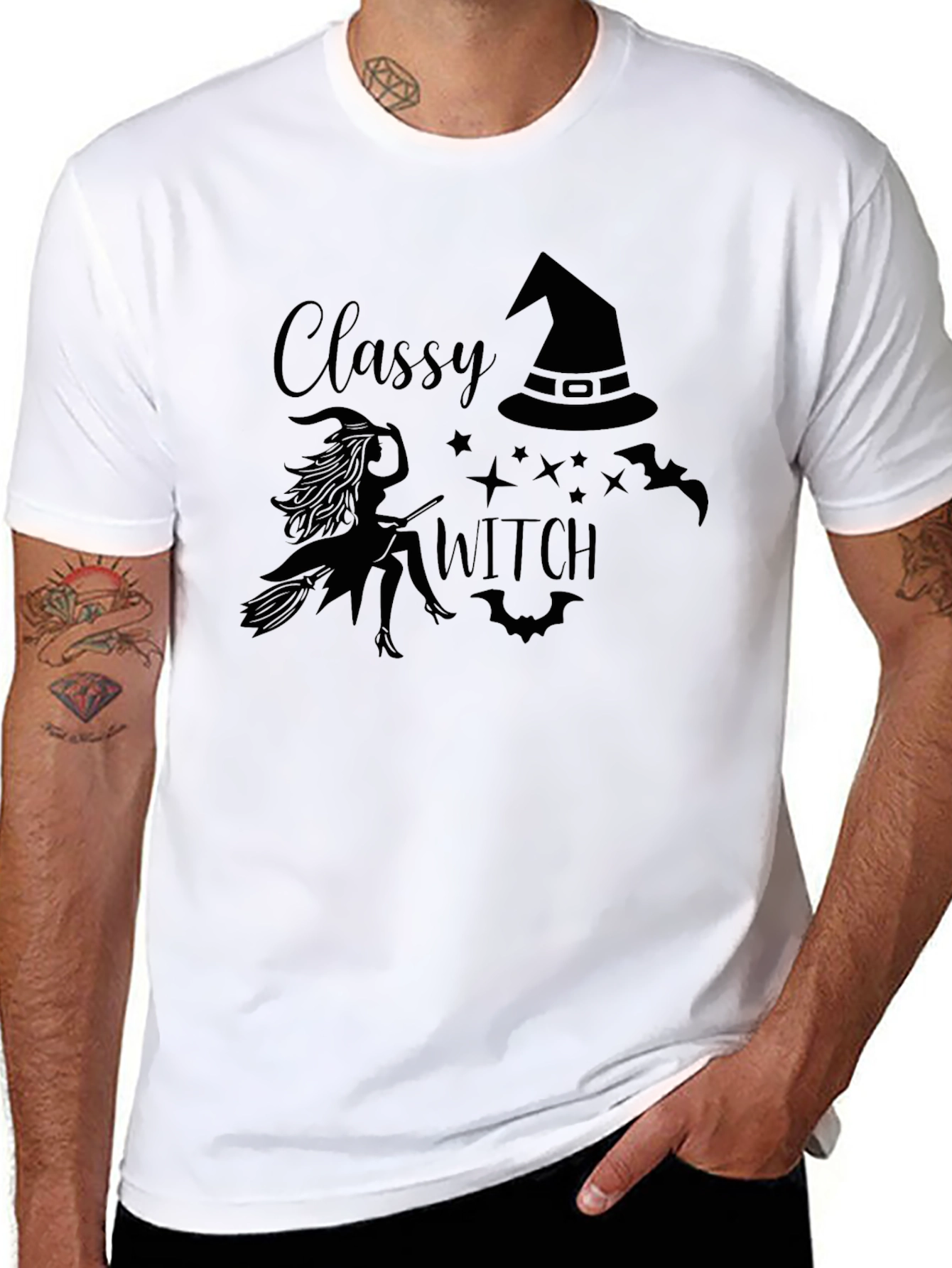 Camiseta Negra Classy Witch Halloween