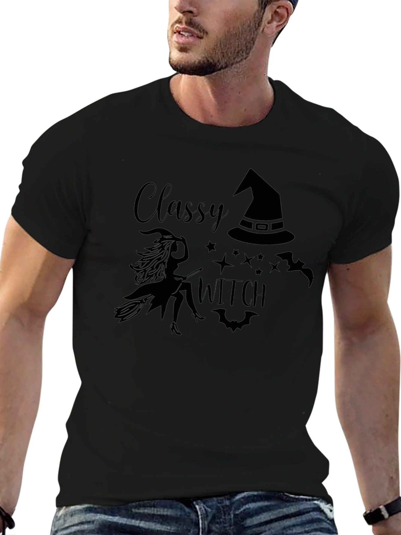 Camiseta Negra Classy Witch Halloween