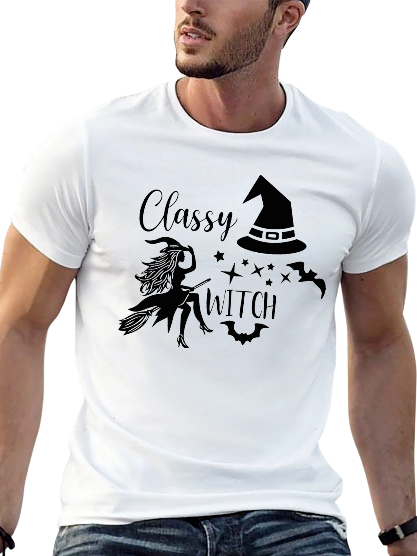Camiseta Negra Classy Witch Halloween