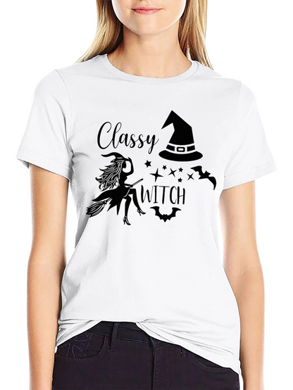 Camiseta Negra Classy Witch Halloween