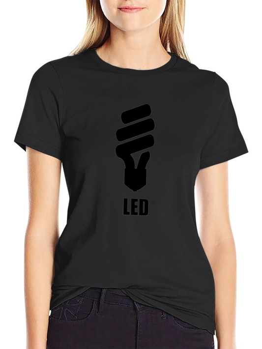 Camiseta Negra Hombre Diseño Bombilla LED