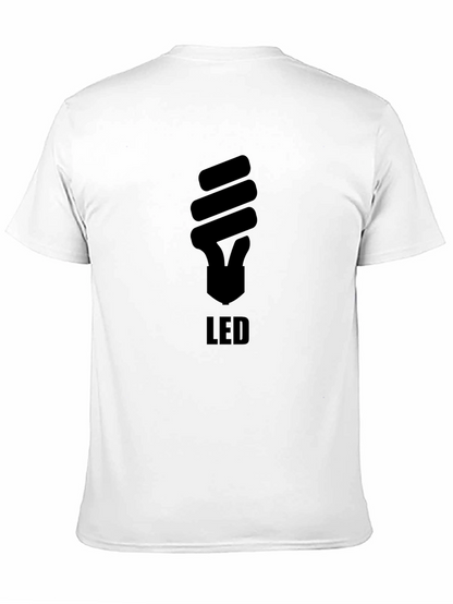 Camiseta Negra Hombre Diseño Bombilla LED