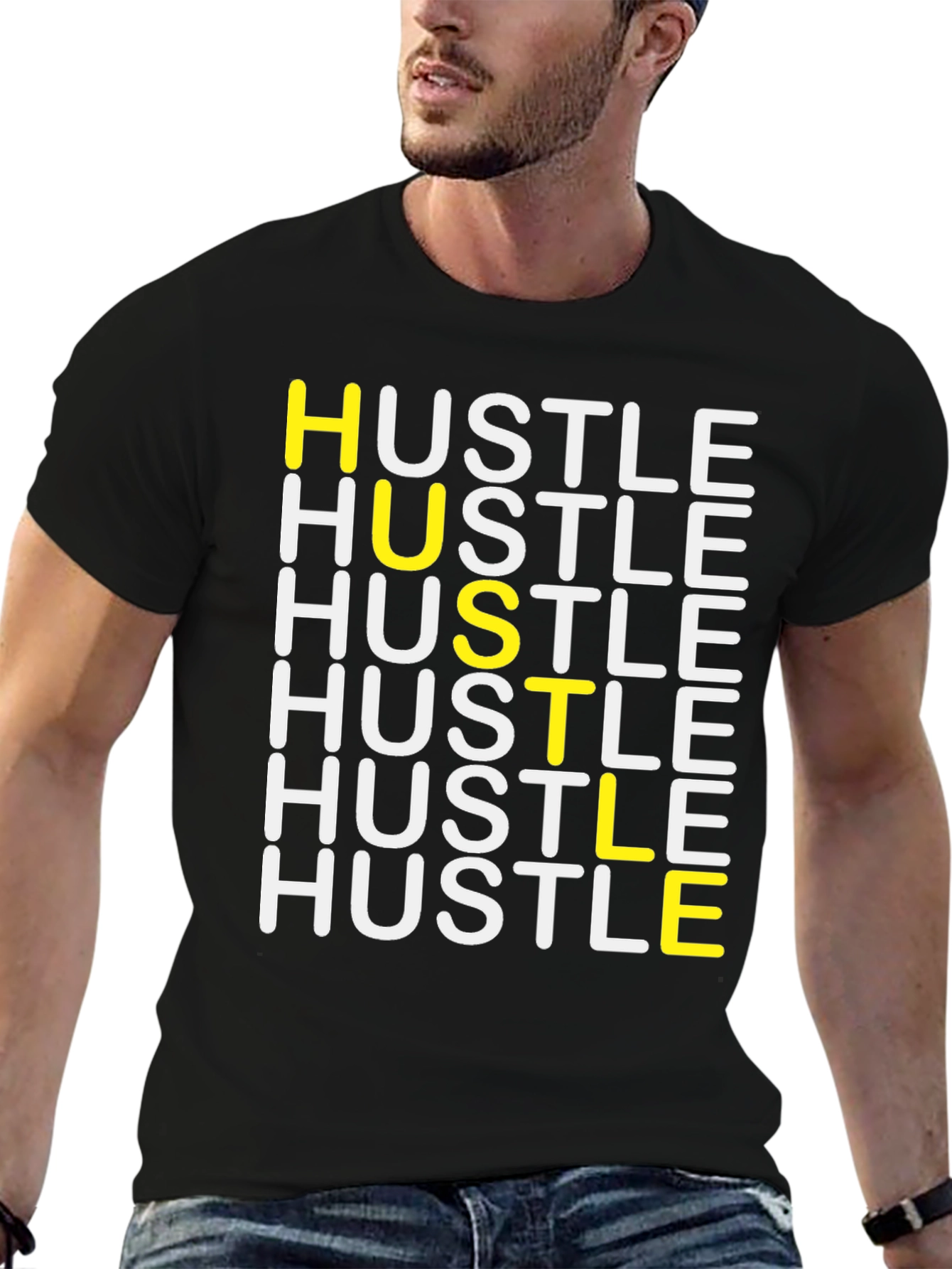 Camiseta Negra Hustle para Hombre
