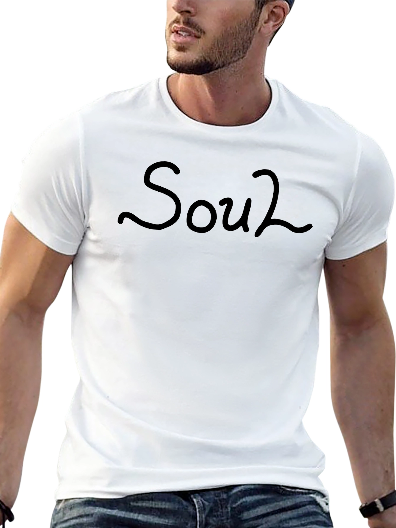 Camiseta Negra Soul2 para Hombre - Estilo Casual