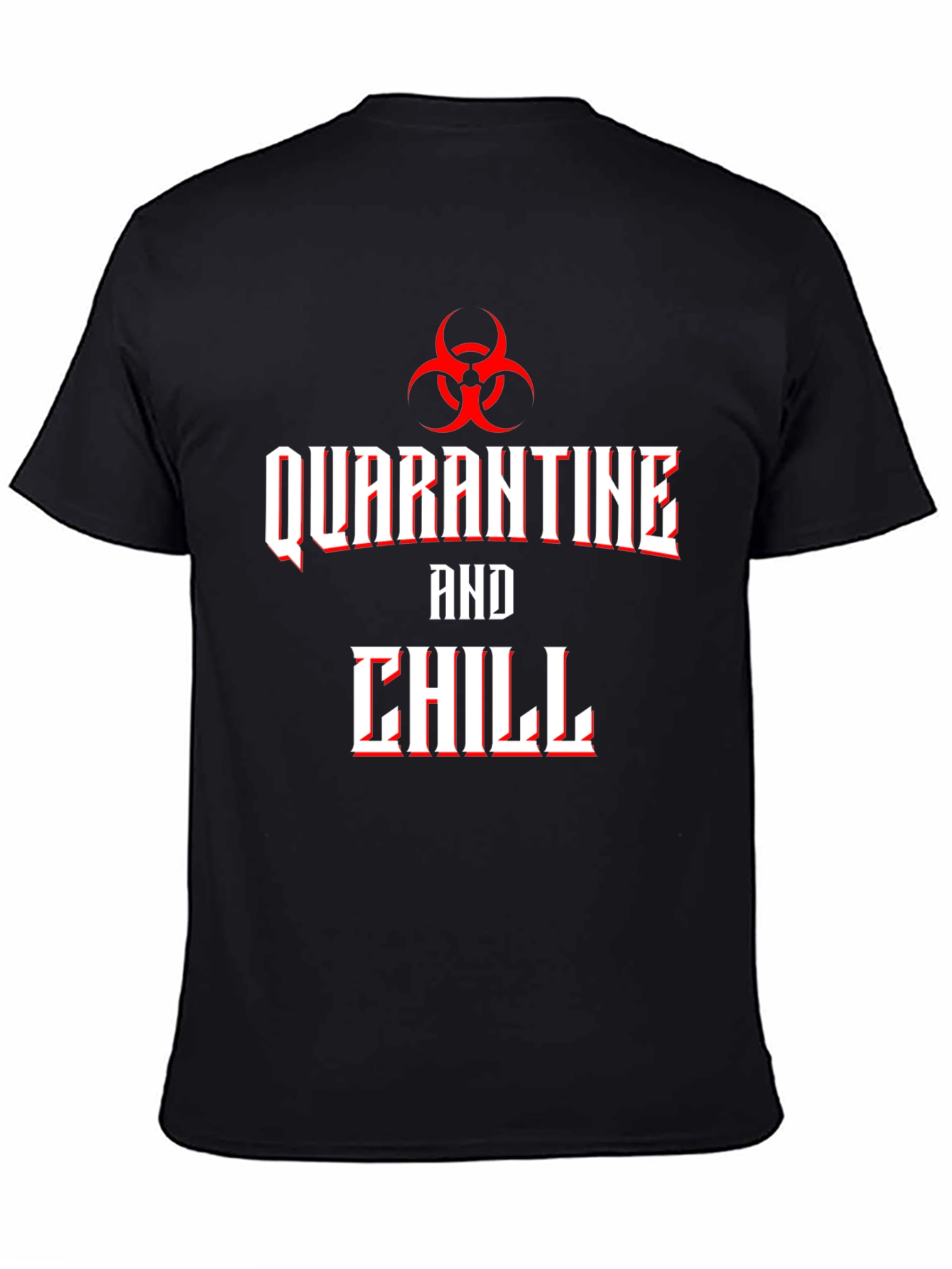 Camiseta Hombre Quarantine and Chill Diseño Biohazard