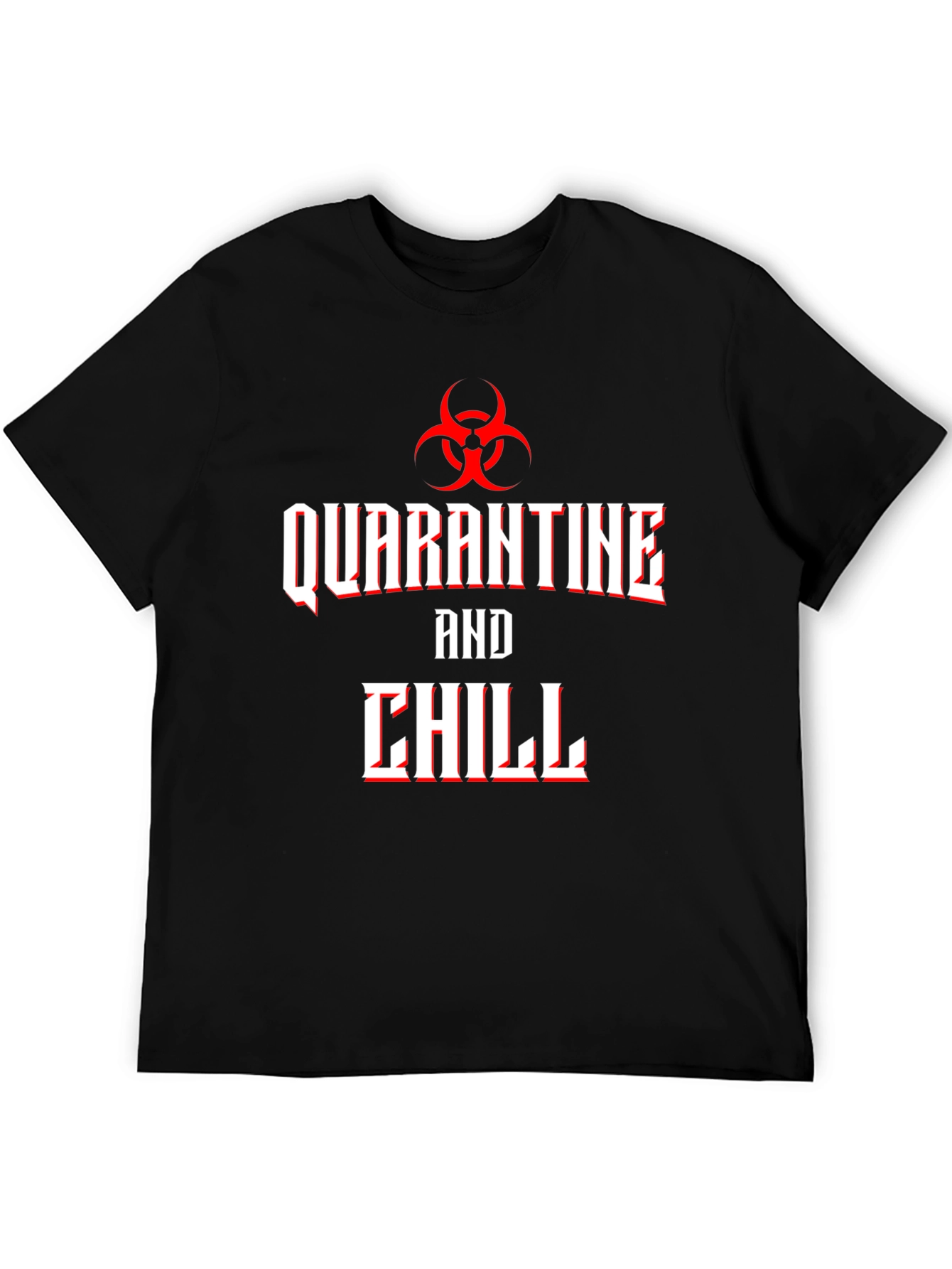 Camiseta Hombre Quarantine and Chill Diseño Biohazard