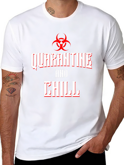 Camiseta Hombre Quarantine and Chill Diseño Biohazard